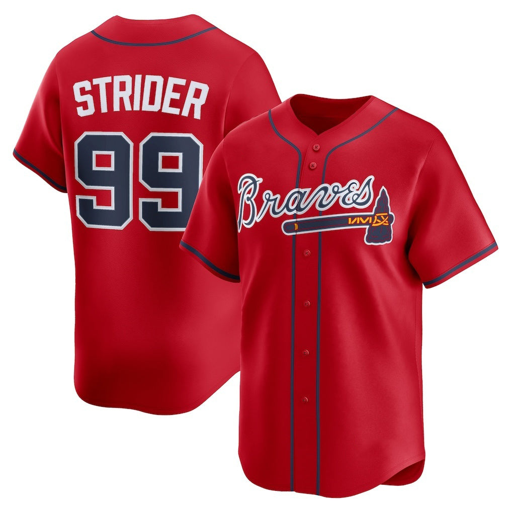 Atlanta Braves #99 Spencer Strider Red HOLBERT Alternate Limited Player Jersey