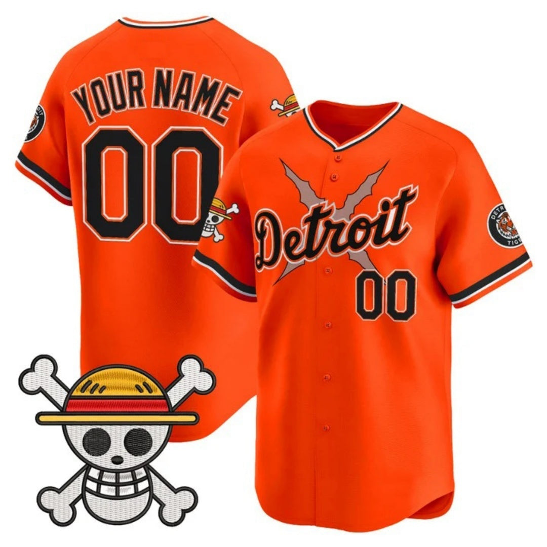 Custom Detroit Tigers x One Piece Orange HOLBERT Vapor Premier Limited Jersey - Stitched