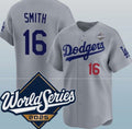 Los Angeles Dodgers #16 Will Smith Gray HOLBERT 2025 World Series Limited Stitched Jersey