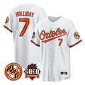Baltimore Orioles #7 Jackson Holliday Player White HOLBERT 30th Anniversary of 2131 Home Game Stitched Jerseys