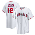 Los Angeles Angels #12 Jorge Soler White HOLBERT Home Replica Jersey