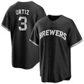 Milwaukee Brewers #3 Joey Ortiz Player Black HOLBERT Game Home Stitched Jerseys