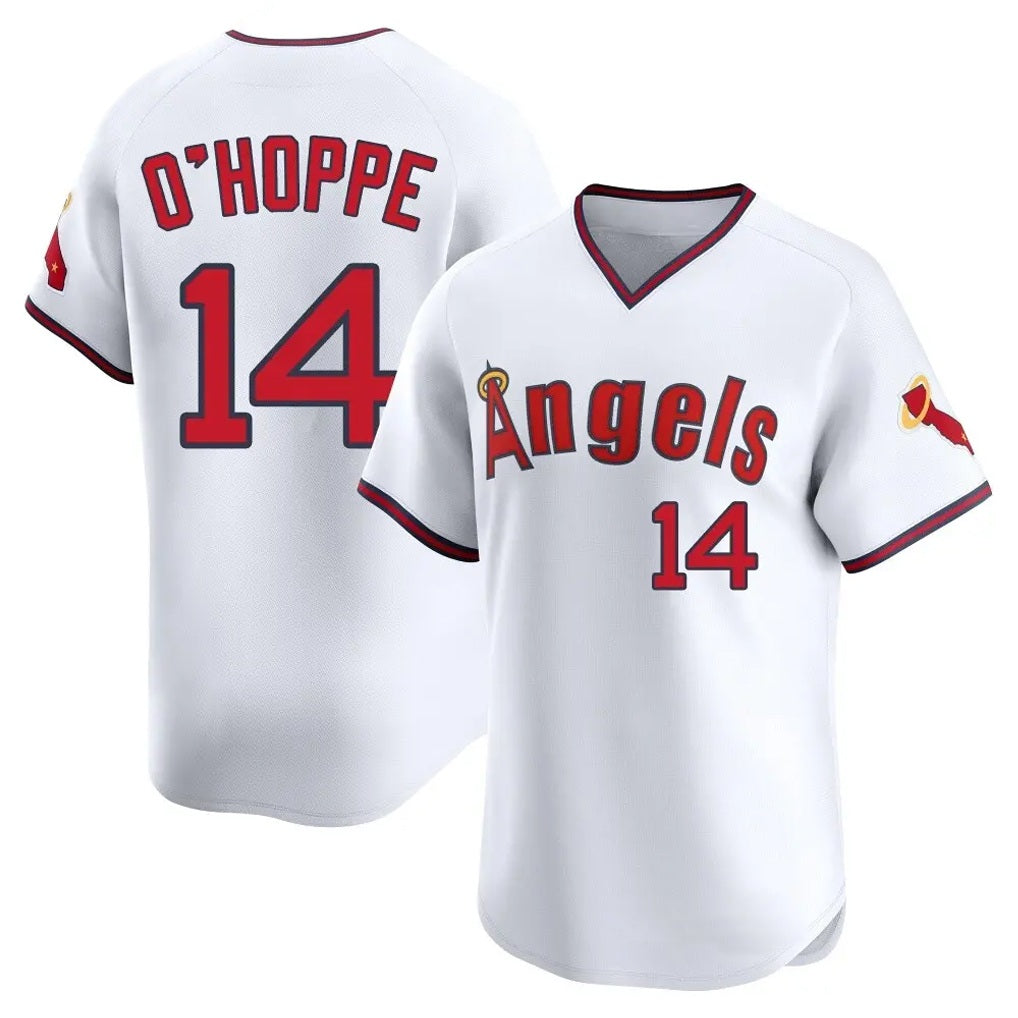 Los Angeles Angels #14 Logan O'Hoppe Player White HOLBERT T-shirt Home Limited Stitched Jerseys