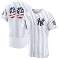 New York Yankees #99 Aaron Judge USA 250 Fourth of July Home Authentic Jersey - White HOLBERT
