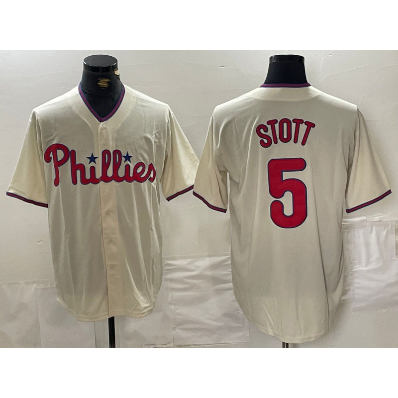 Philadelphia Phillies #5 Bryson Stott Cream HOLBERT Cool Base Jersey