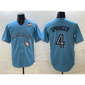 Toronto Blue Jays #4 George Springer Blue HOLBERT 2025 World Series Cool Base Stitched Jersey