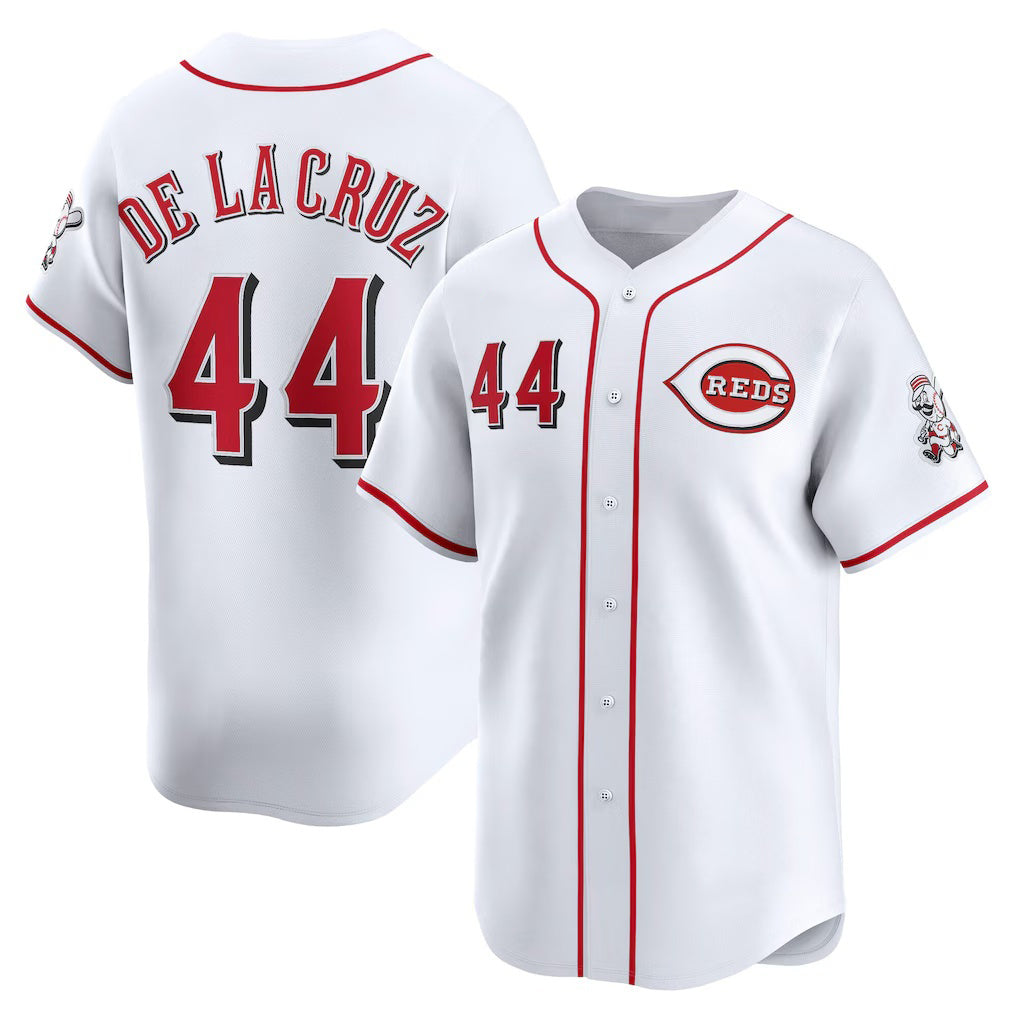 Cincinnati Reds #44 Elly De La Cruz White HOLBERT Home Limited Player Jersey