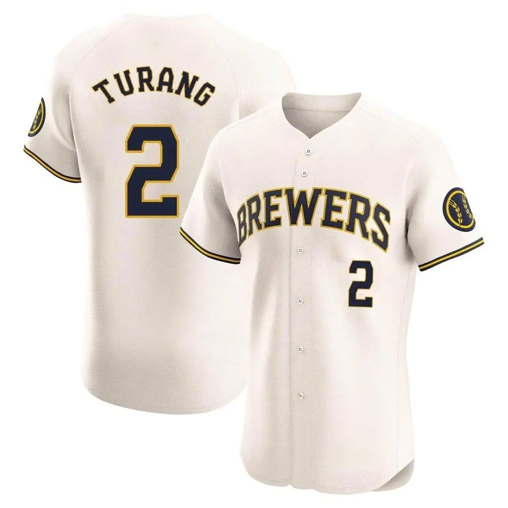 Milwaukee Brewers #2 Brice Turang Player Cream HOLBERT Home Limited Elite Stitched Jerseys