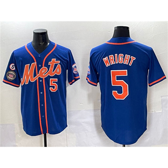 New York Mets #5 David Wright Blue HOLBERT With Patch Cool Base Stitched Jersey