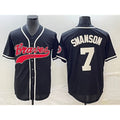 Atlanta Braves #7 Dansby Swanson Black HOLBERT Cool Base Stitched Jersey