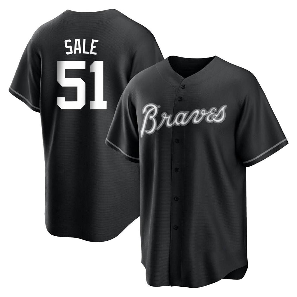 Atlanta Braves #51 Chris Sale Player Black HOLBERT Home Game Stitched Jerseys