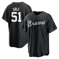 Atlanta Braves #51 Chris Sale Player Black HOLBERT Home Game Stitched Jerseys