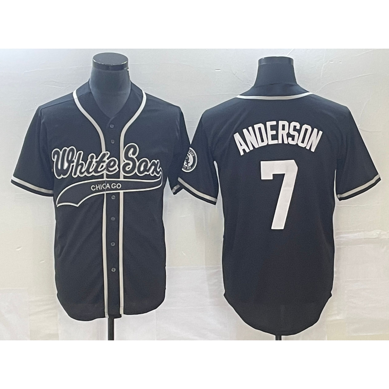 Chicago White Sox #7 Tim Anderson Black HOLBERT Cool Base Stitched Jersey