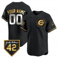 Custom Chicago Cubs 2024 Jackie Robinson Patch Vapor Premier Limited Jersey V2 ¨C All Stitched-Black HOLBERT