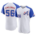 Atlanta Braves #56 Spencer Schwellenbach Player White HOLBERT City Connect Limited Elite Home Game Stitched Jerseys