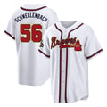 Atlanta Braves #56 Spencer Schwellenbach Player White Gold HOLBERT Home Game Stitched Jerseys