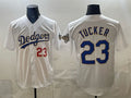 Los Angeles Dodgers #23 Kyle Tucker White HOLBERT 2026 Gold Collection Stadium Stitched Jersey