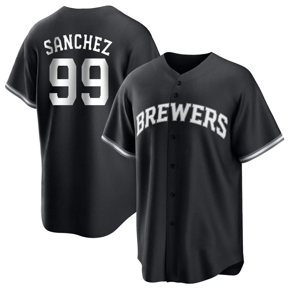 Milwaukee Brewers #99 Gary Sanchez Player Black HOLBERT Game Home Stitched Jerseys