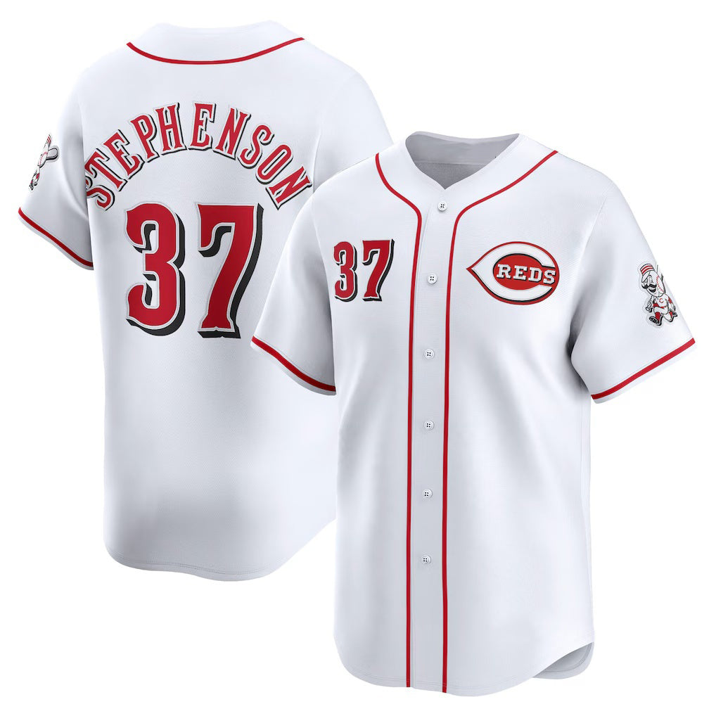 Cincinnati Reds #37 Tyler Stephenson White HOLBERT Home Limited Player Jersey