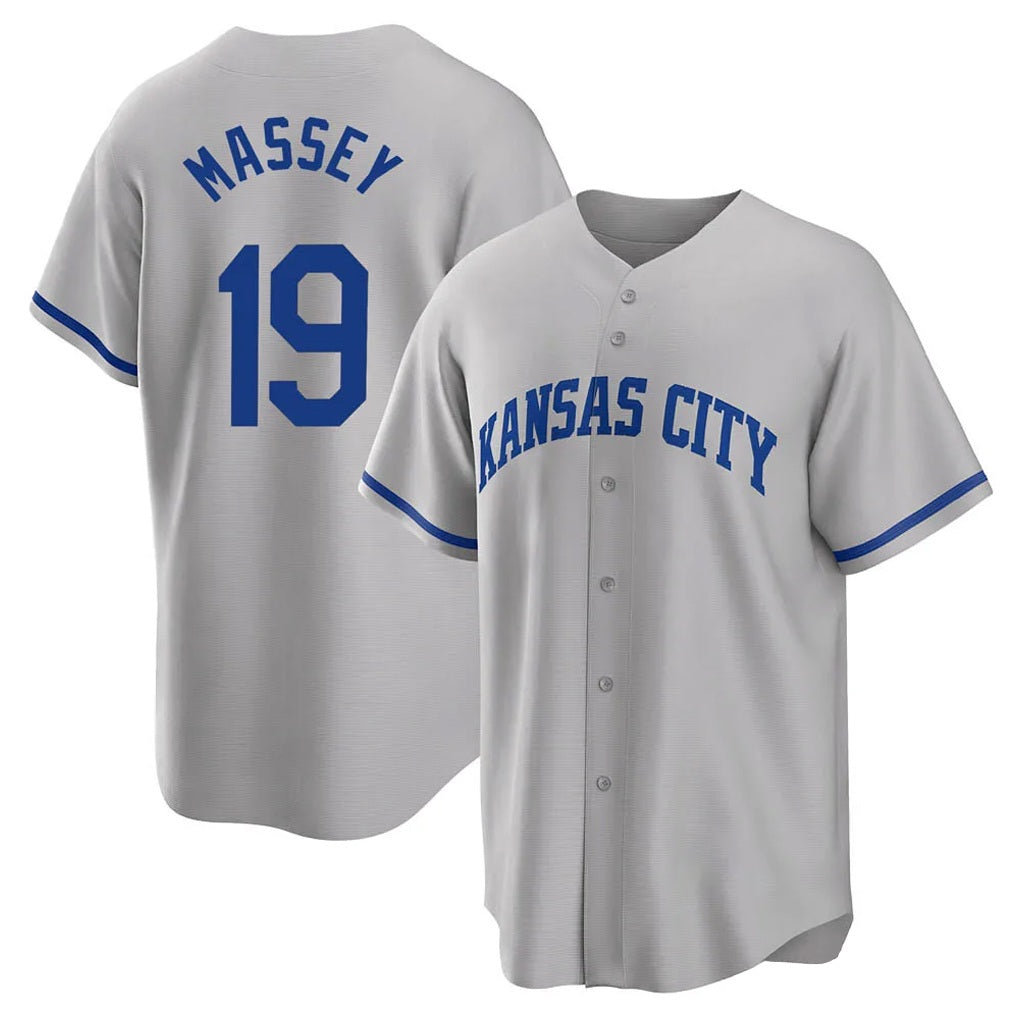 Kansas City Royals #19 Michael Massey Player Gray HOLBERT Game Home Stitched Jerseys