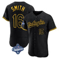 Los Angeles Dodgers #16 Will Smith Player Black HOLBERT World Series Meet Snake Skin City Limited Elite Home Stitched Jerseys