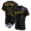 Los Angeles Dodgers #11 Roki Sasaki Player Black HOLBERT World Series Snake Skin City Limited Elite Home Stitched Jerseys