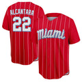Miami Marlins #22 Sandy Alcantara Player Red HOLBERT City Connect Home Game Stitched Jerseys