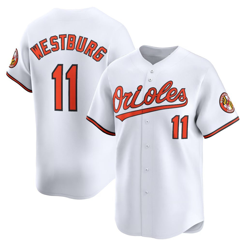 Baltimore Orioles #11 Jordan Westburg White HOLBERT Home Limited Player Jersey