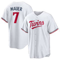 Minnesota Twins #7 Joe Mauer White HOLBERT Home Retired Player Replica Jersey