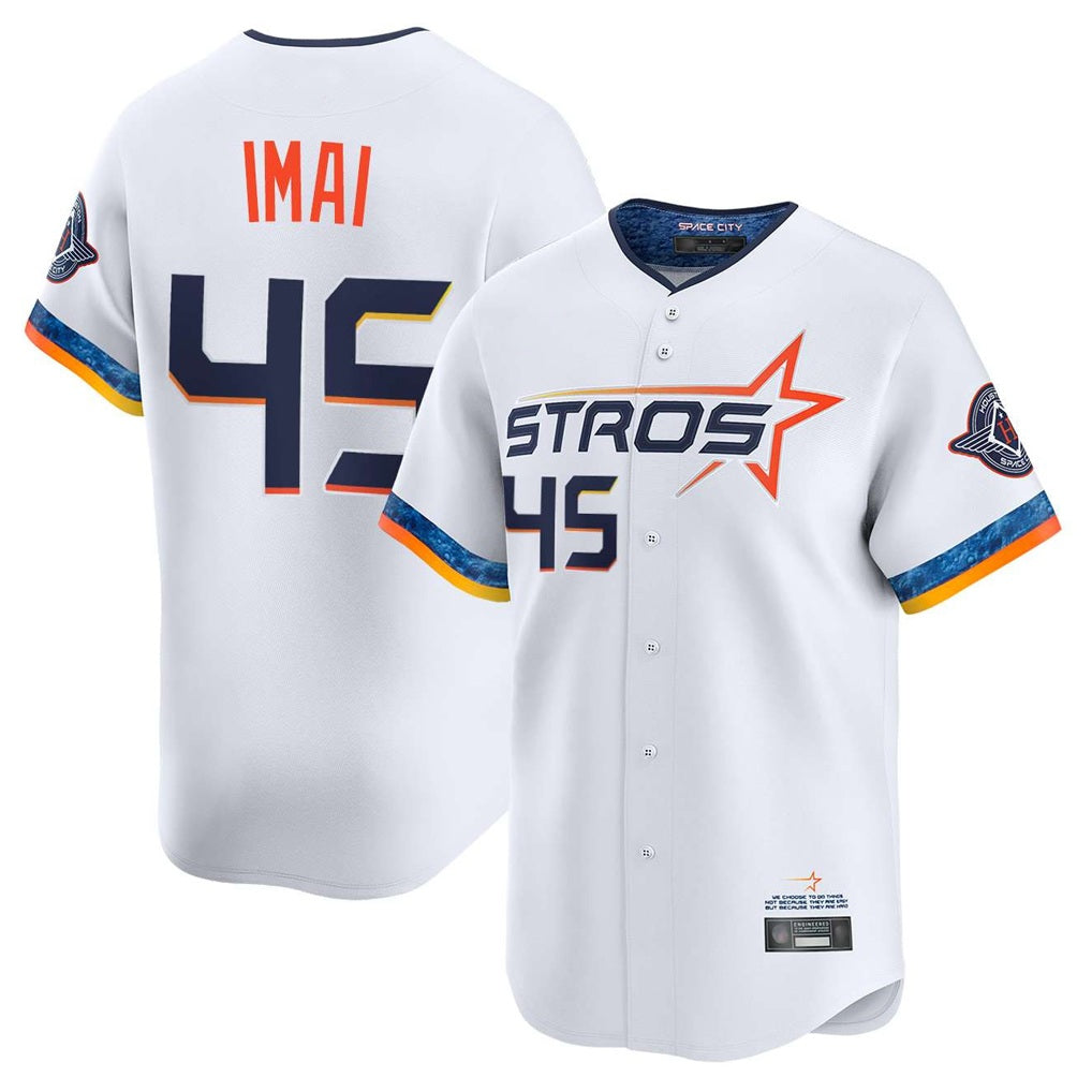 Houston Astros #45 Tatsuya Imai Player White HOLBERT City Connect Limited Home Stitched Jerseys