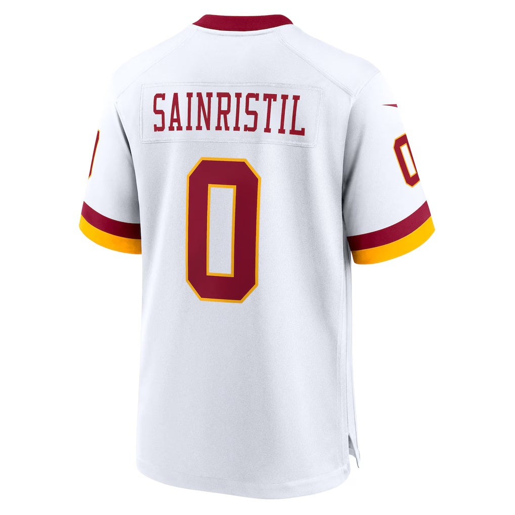 W.Commanders #0 Mike Sainristil White HOLBERT Game Jersey