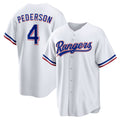 Texas Rangers #4 Joc Pederson White HOLBERT Home Replica Jersey