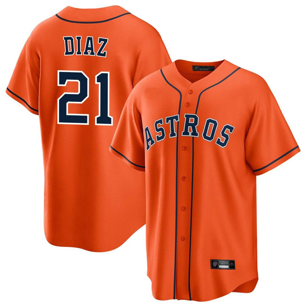 Houston Astros #21 Yainer Diaz Player Orange HOLBERT Home Game Stitched Jerseys