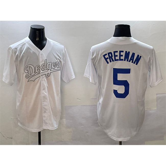 Los Angeles Dodgers #5 Freddie Freeman White HOLBERT Fashion Cool Base Stitched Jersey