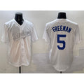 Los Angeles Dodgers #5 Freddie Freeman White HOLBERT Fashion Cool Base Stitched Jersey