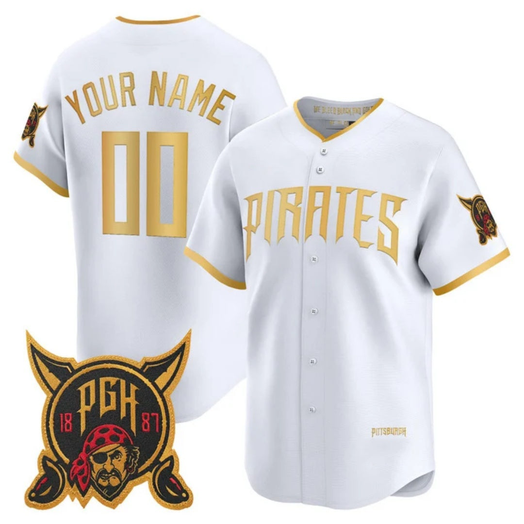 Custom Pittsburgh Pirates White HOLBERT 2026 City Connect Stadium Stitched Jersey