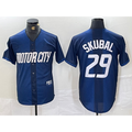Detroit Tigers #29 Tarik Skubal 2024 Navy HOLBERT City Connect Cool Base Limited Stitched Jersey