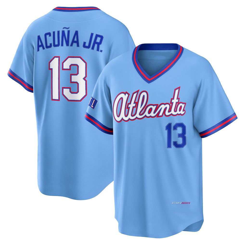 Atlanta Braves #13 Ronald Acuna Jr Powder Blue HOLBERT 2026 City Connect Stadium Jersey