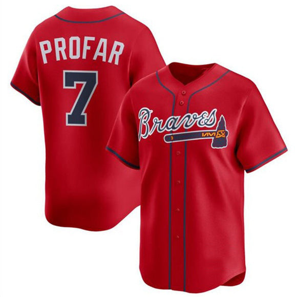 Atlanta Braves #7 Jurickson Profar Red HOLBERT 2025 Alternate Limited Stitched Jersey