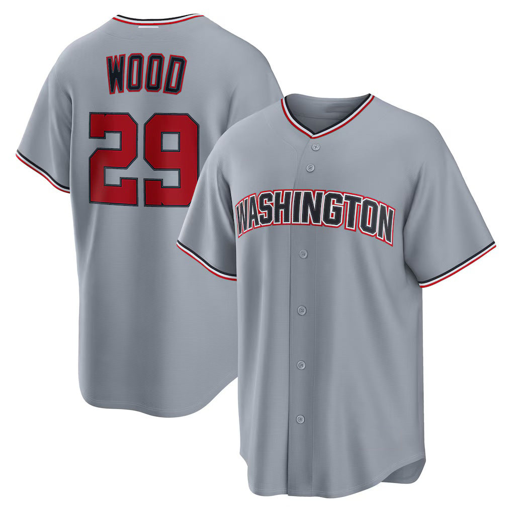 Washington Nationals #29 James Wood Gray HOLBERT Road Replica Jersey