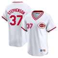 Cincinnati Reds #37 Tyler Stephenson Player White HOLBERT Cooperstown Collection Limited T-shirt Home Stitched Jerseys