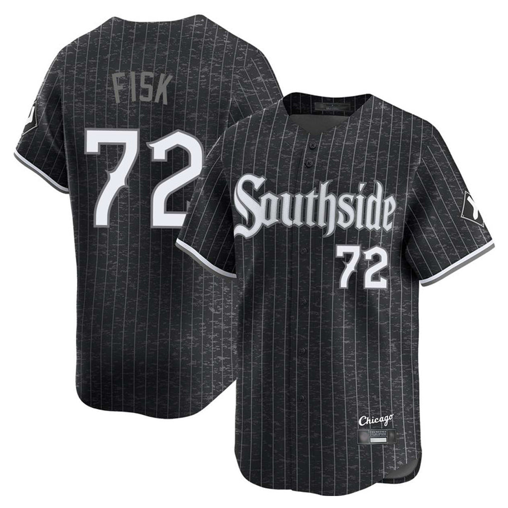 Chicago White Sox #72 Carlton Fisk Player Black HOLBERT City Connect Limited Home Stitched Jerseys