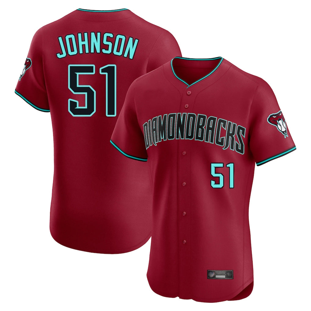 Arizona Diamondbacks #51 Randy Johnson Player Red HOLBERT Limited Elite Home Game Stitched Jerseys