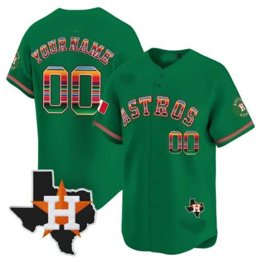 Custom Houston Astros Mexico Texas Patch Vapor Premier Limited Jersey ¨C Green HOLBERT