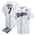 Los Angeles Dodgers #7 Blake Snell Player Gold White HOLBERT World Series Home Game Stitched Jerseys