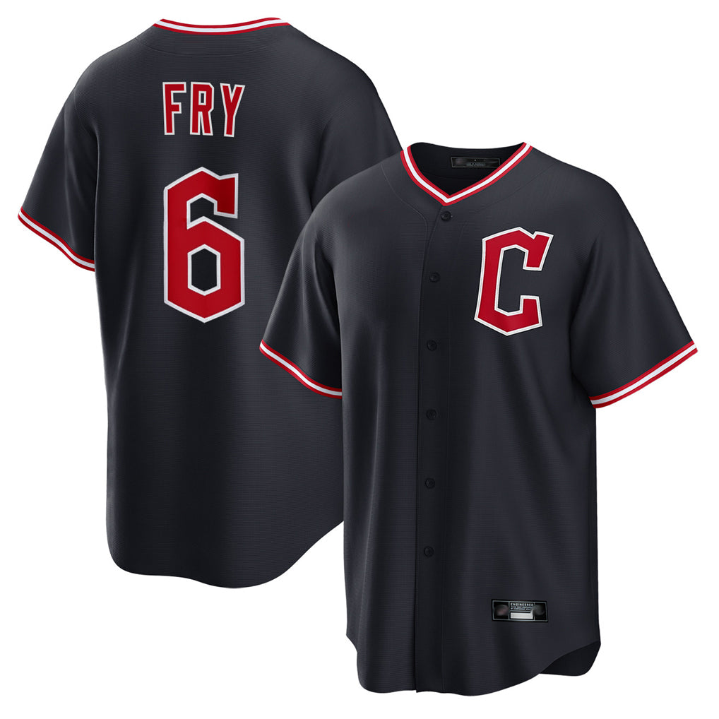 Cleveland Guardians #6 David Fry Player Navy HOLBERT Home Game Stitched Jerseys