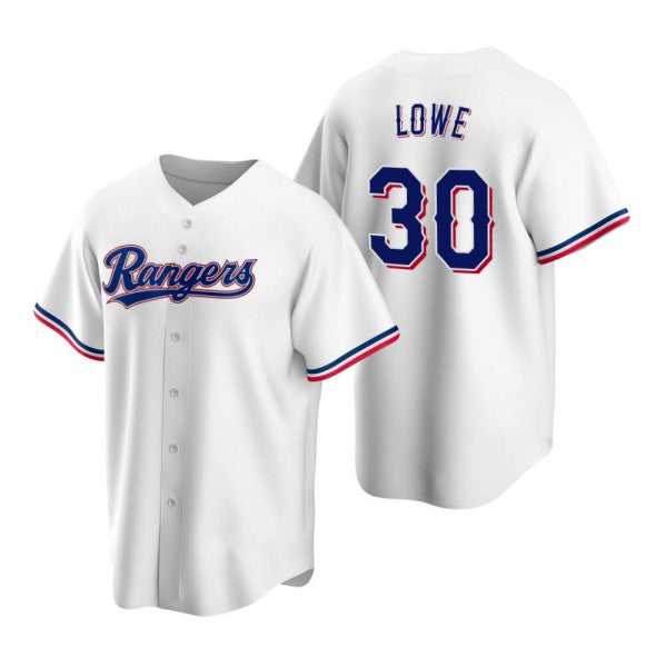 Texas Rangers #30 Nathaniel Lowe White HOLBERT Cool Base Stitched Jersey