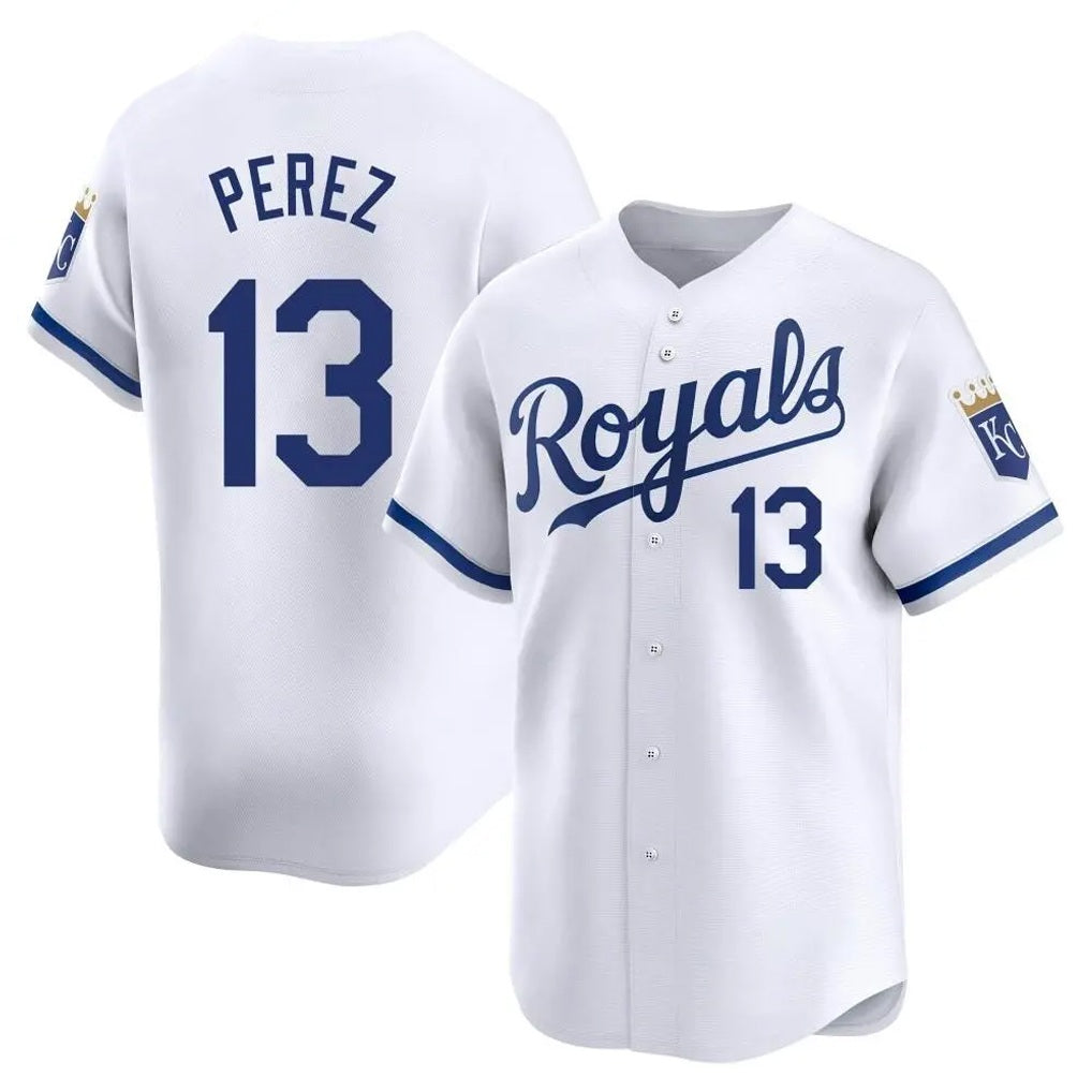 Kansas City Royals #13 Salvador Perez Player White HOLBERT Alt Limited Home Stitched Jerseys