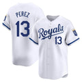 Kansas City Royals #13 Salvador Perez Player White HOLBERT Alt Limited Home Stitched Jerseys
