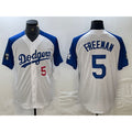 Los Angeles Dodgers #5 Freddie Freeman Number White Blue HOLBERT Fashion Stitched Cool Base Limited Jerseys